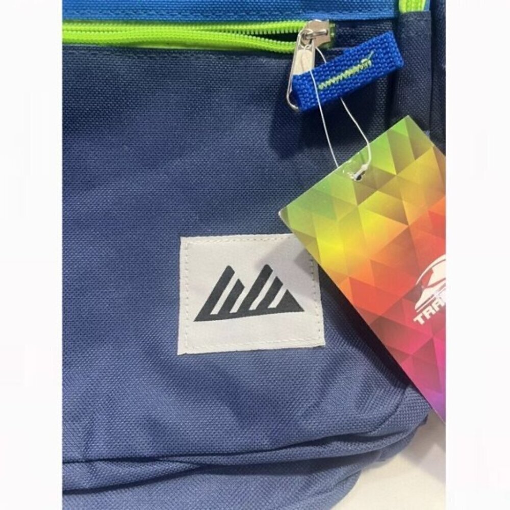Trailmaker Backpack Classic Blue with Green Yellow Straps & Zipper NWT - Picture 2 of 9